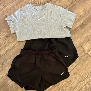 Nike girls 2 pr shorts and a tshirt